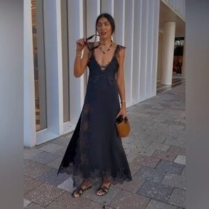 NWT ZARA AW24 ZW COLLECTION LACE TRIM SLIP DRESS 8369/515